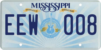 MS license plate EEW008