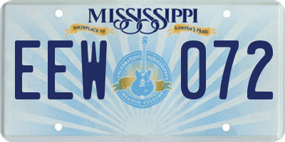MS license plate EEW072