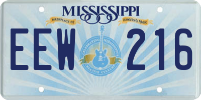 MS license plate EEW216