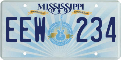 MS license plate EEW234