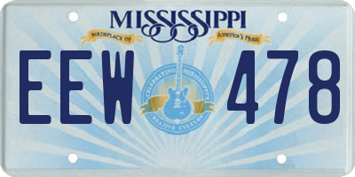 MS license plate EEW478