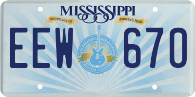 MS license plate EEW670