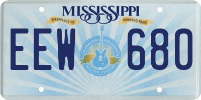 MS license plate EEW680