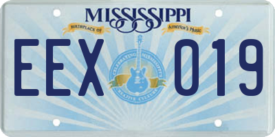 MS license plate EEX019