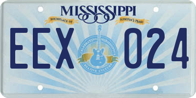 MS license plate EEX024