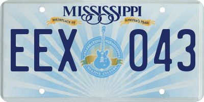 MS license plate EEX043