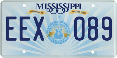 MS license plate EEX089