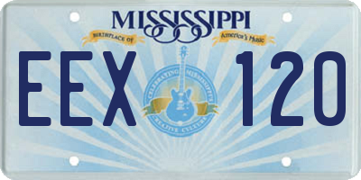 MS license plate EEX120