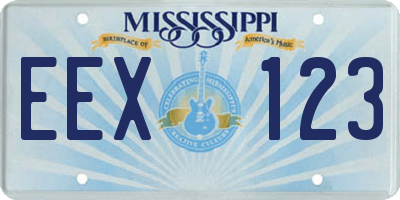 MS license plate EEX123