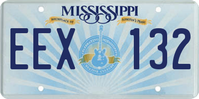 MS license plate EEX132