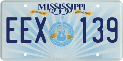 MS license plate EEX139