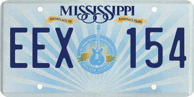 MS license plate EEX154