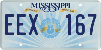 MS license plate EEX167