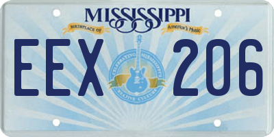 MS license plate EEX206