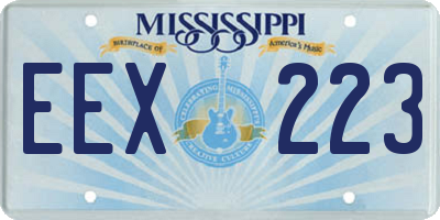 MS license plate EEX223