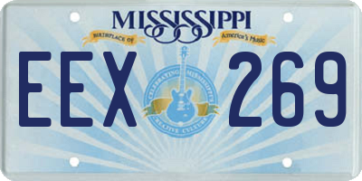 MS license plate EEX269