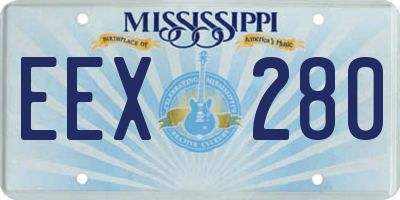 MS license plate EEX280