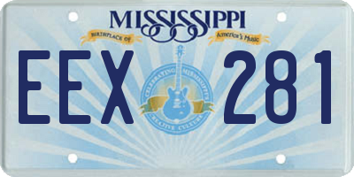 MS license plate EEX281