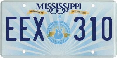 MS license plate EEX310