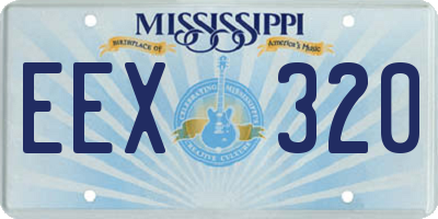 MS license plate EEX320