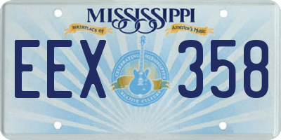 MS license plate EEX358
