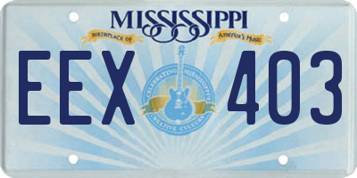 MS license plate EEX403
