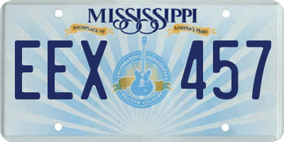 MS license plate EEX457