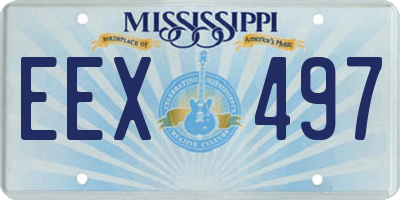 MS license plate EEX497