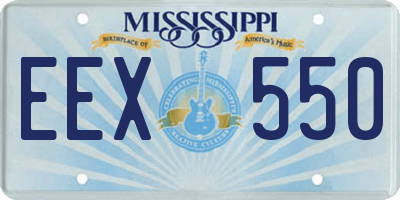 MS license plate EEX550