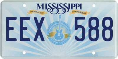 MS license plate EEX588