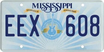 MS license plate EEX608