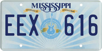 MS license plate EEX616