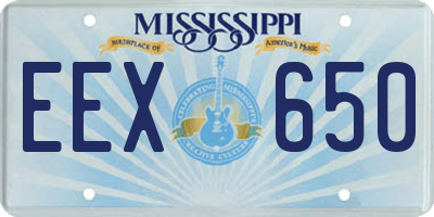 MS license plate EEX650