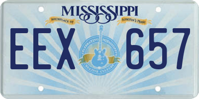 MS license plate EEX657