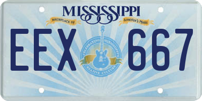 MS license plate EEX667