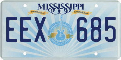 MS license plate EEX685