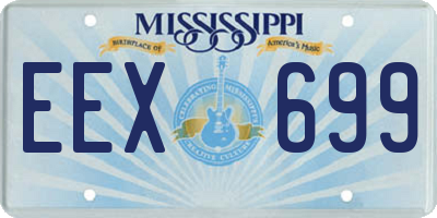 MS license plate EEX699