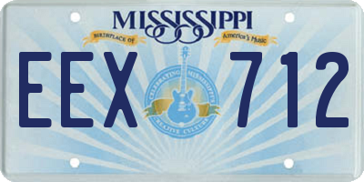 MS license plate EEX712