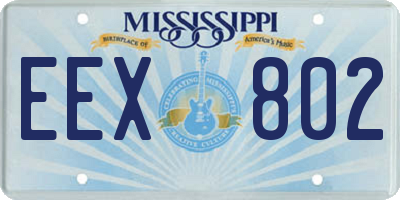 MS license plate EEX802