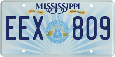 MS license plate EEX809
