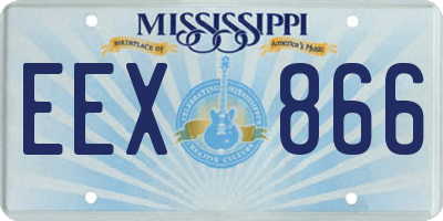 MS license plate EEX866