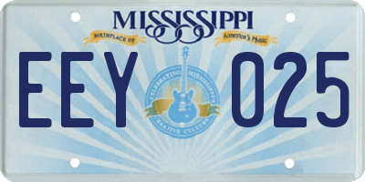 MS license plate EEY025