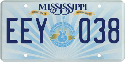 MS license plate EEY038
