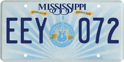 MS license plate EEY072