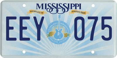 MS license plate EEY075