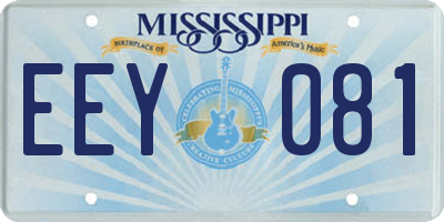 MS license plate EEY081