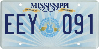 MS license plate EEY091