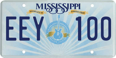 MS license plate EEY100