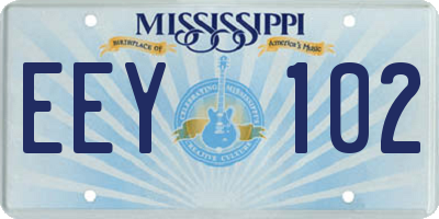MS license plate EEY102