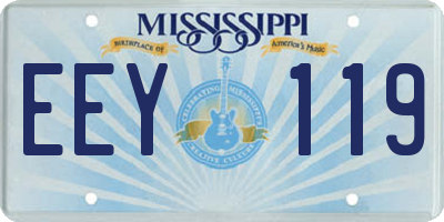 MS license plate EEY119